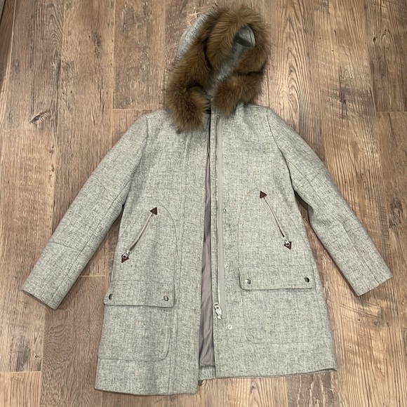 J. Crew Woman’s Italian Wool Gray Jacket Size 0 - Picture 1 of 7